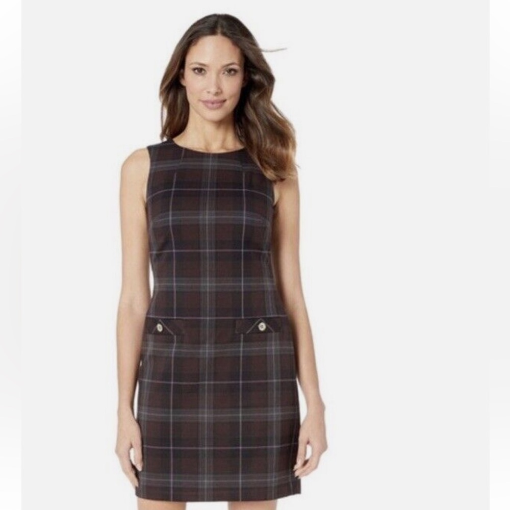 NWT Tommy Hilfiger Burgundy Plaid Dress Sz 6
